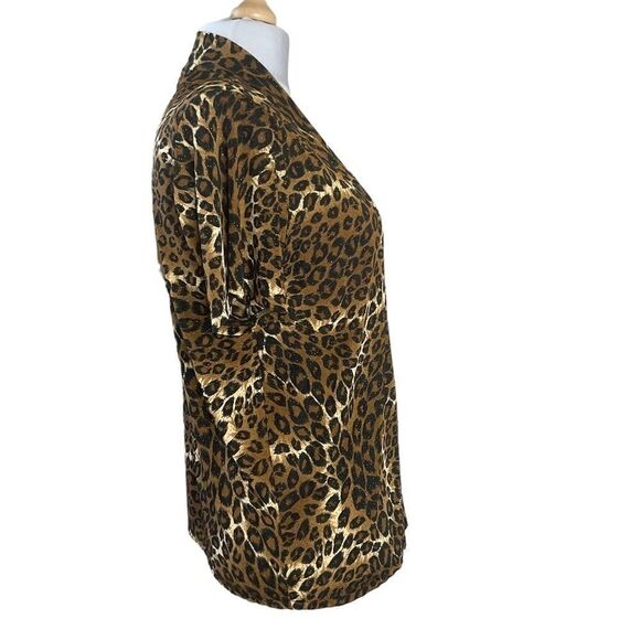 JOSTAR Open Front Lightweight Jacket Short Sleeve Animal Print Size L - Picture 7 of 14